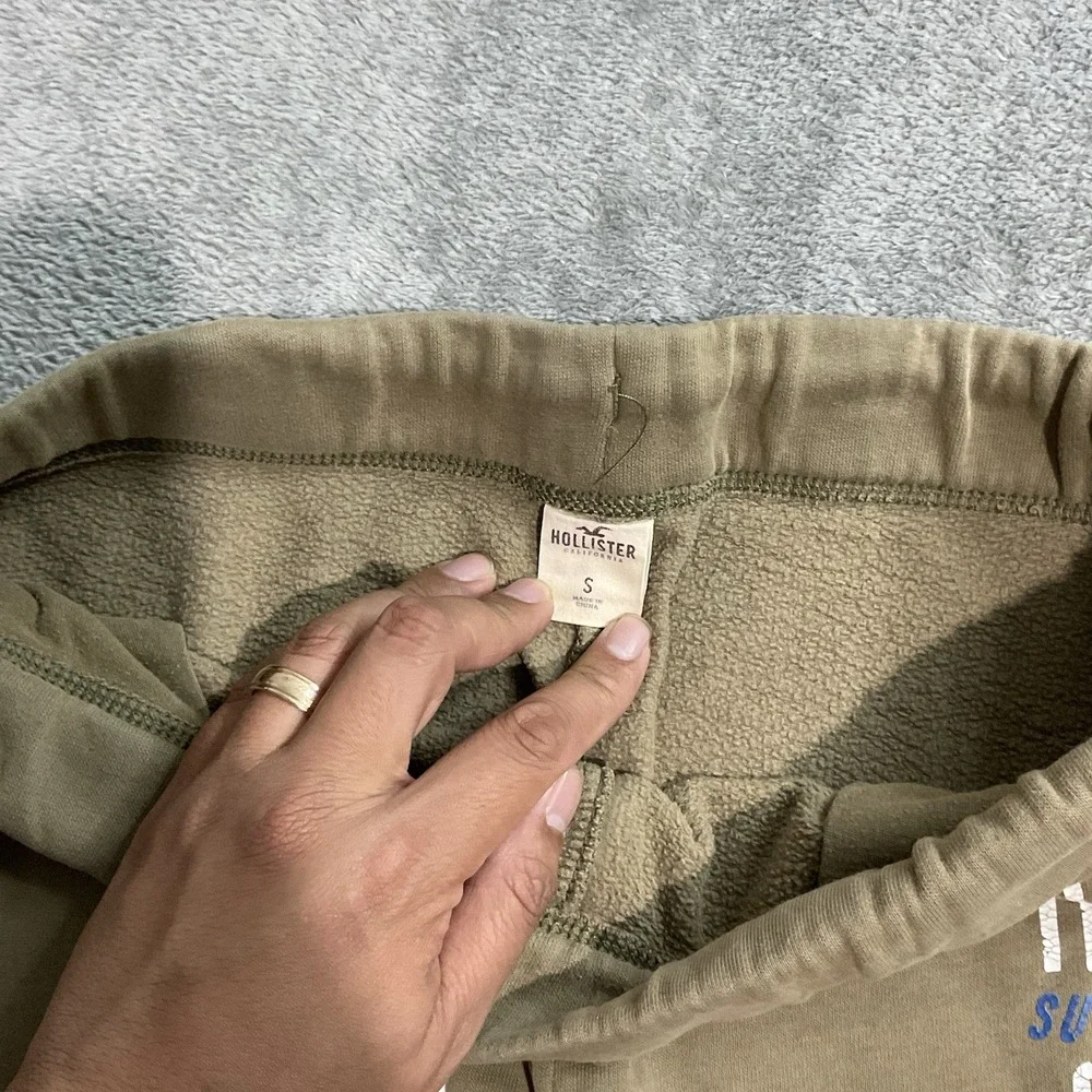 VTG Y2K Hollister Surf Club Sweatpants Mens S Fleece Elastic Waist Grunge Retro